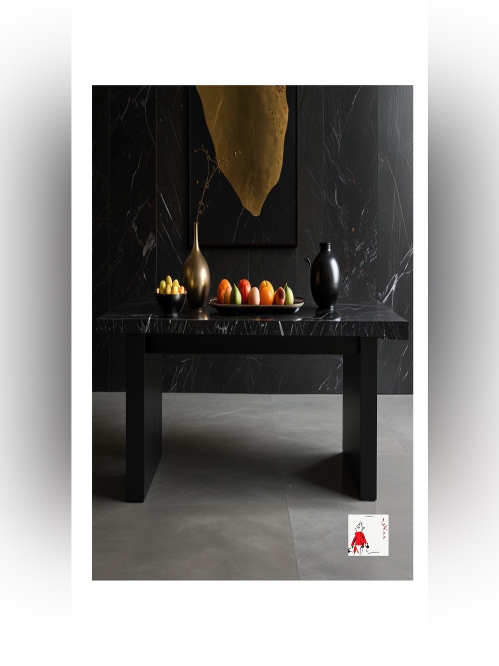 Black Marble Art Print - Modern Still Life Wall Art